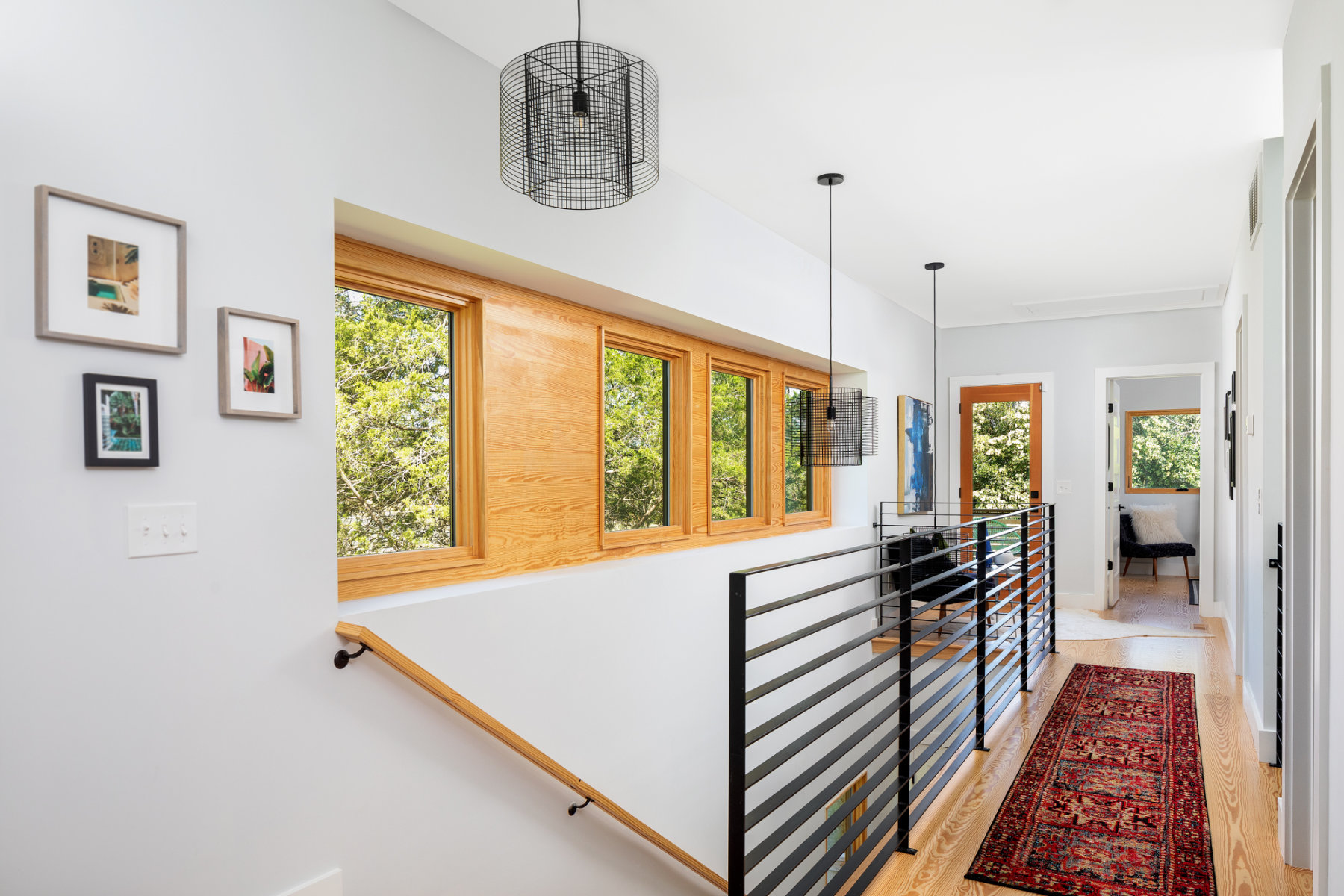 Stairway and hallways.